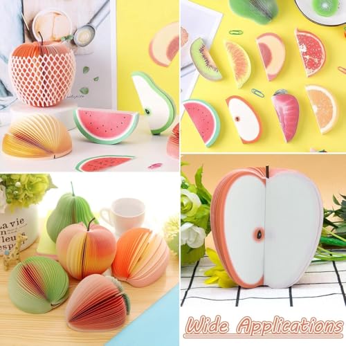 Image of Sticky Notes 3D Fruit Shape Non-Sticky Notepads, Set of 2 | Kawaii and Fruit Colorful, DIY Scratch Pad, With Paper Clip, For Office and School
