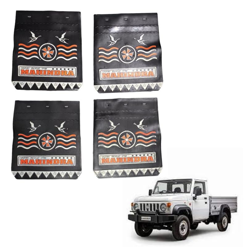 Image of PVC Unbreakable Heavy Duty Mud Flap Tyre Mat for Mahindra Bolero Pickup (Set of 4)