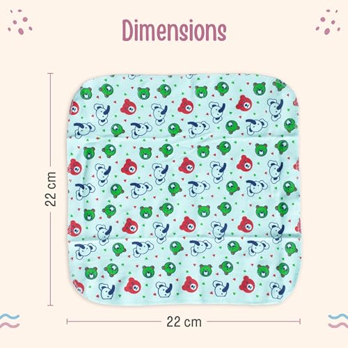 Image of LuvLap Hosiery Cotton Cloth Premium Baby Washcloth for New Born, Washable (22 cm x 22 cm), Reusable, Absorbent, Extra Soft Face Towels /Washcloth for Babies, Giraffe Print, Pack of 7 Pcs, Multicolour
