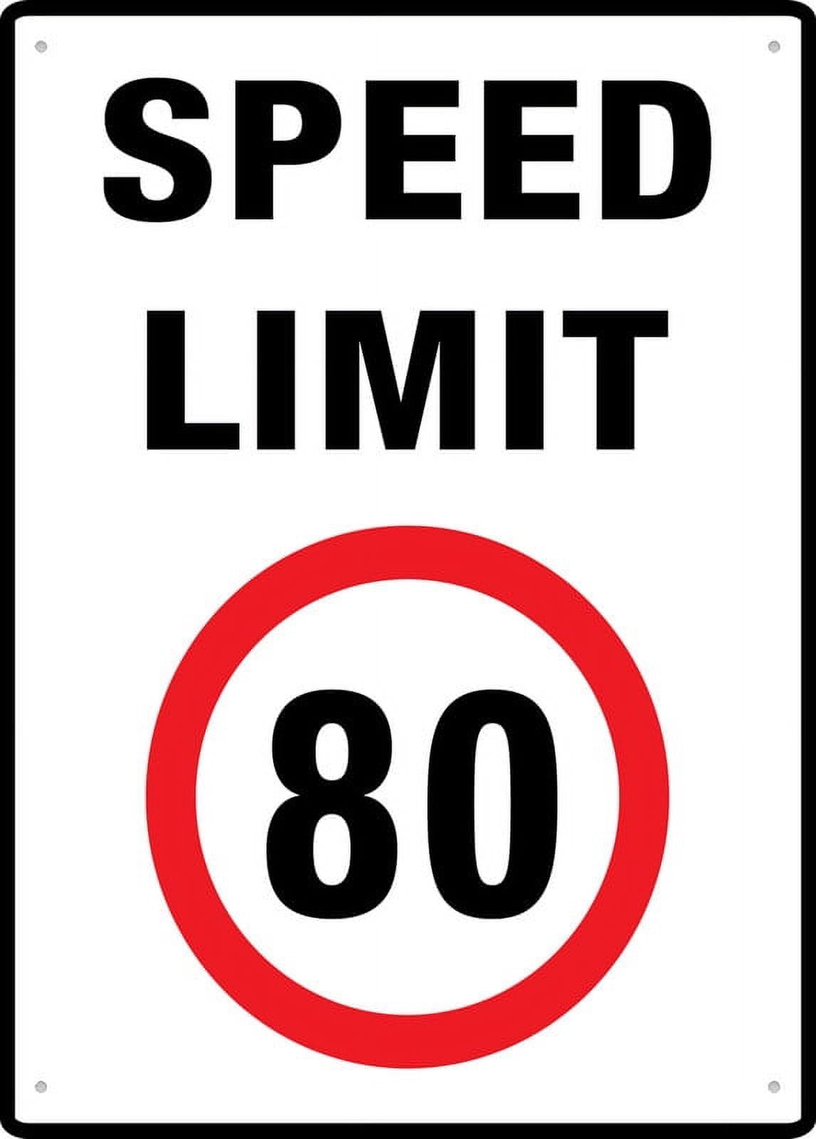 Peiyeety A06 Speed Limit 80 Sign Warning Tin Sign Home Kitchen Farm Garden Garage Wall Decor 12X16 Inches