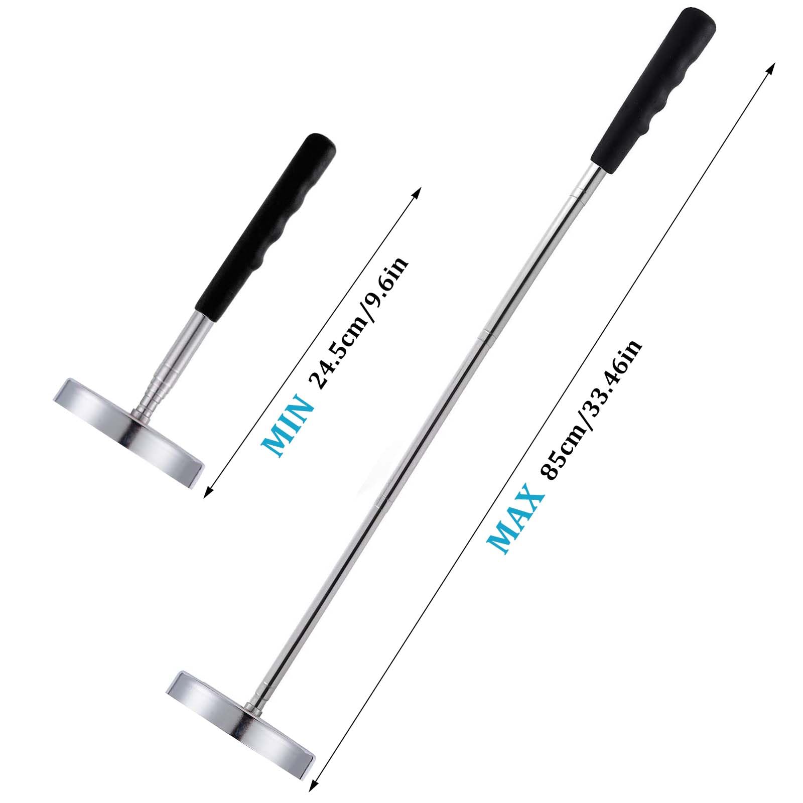 Herramienta Recogedor Magnético, Herramienta de Recogida Magnética 35LB Capacidad de Carga, Recogedor Magnético Telescópico(21.5-83.8cm), para Quitar Óxido de Objetos Metálicos Chatarra Taller Garaje