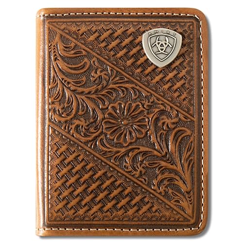 Portefeuille cuir Ariat tissage de panier cadeau idéal homme concho