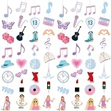 8PCS Music Garlands Banners, Pre-strung Singer Music Hanging Garland, Music Themed Party Decorations for Girls Women Backdrop Fans Birthday Bachelorette Baby Shower Bridal Shower