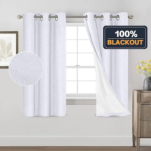 Miniatura 135 de PrinceDeco Cortinas opacas 100% para dormitorio, cortina de lino para puerta corrediza de cristal, cortinas opacas extra anchas con ojales Arena