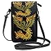Produktbild Handy Geldbörse Crossbody Phoenix Bird Fire Bright Red Swing Umhängetasche Kleine Handy Geldbörse Brieftasche für Frauen