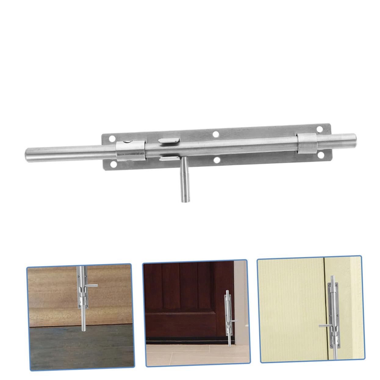 Verrou en Acier Inoxydable Argenté 2 Pièces, 216 Mm