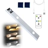 Punch-Free Smart Sensor Magnetic Rechargeable LED Lights, LED Intelligent Human Body Induction Wireless Magnetic Long Night Light,Adjustable 3 Color Light for Hallway, Stairway, Closet (11.8in)