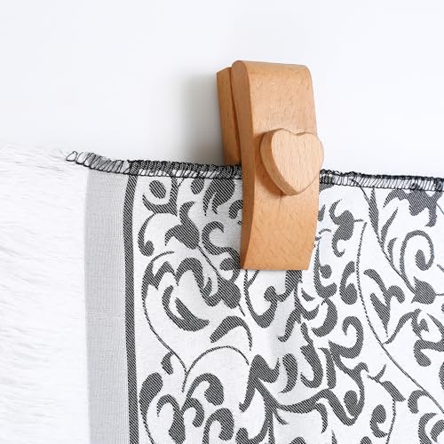 Image of 4 Quilt Hanger for Wall for Display - Tapestry Hangers for Walls, Wooden Rug Hangers for Wall Hangings, Decorate with Your Blanket and Tapestry Hangers, Quilt Rack Clamps for Mount (Wooden)