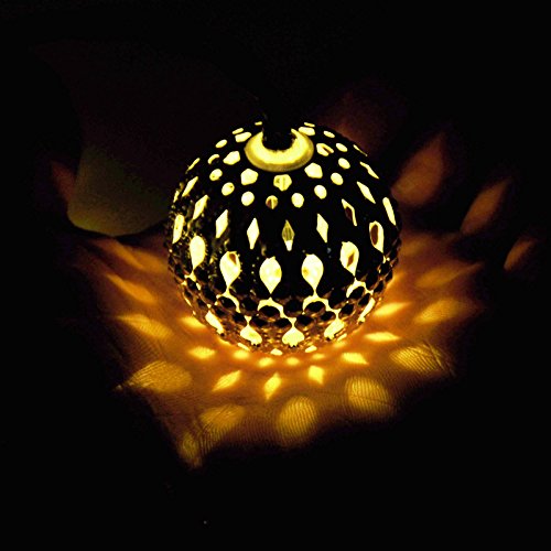 Luces solares LED de cadena con linternas de metal marroquí miniatura 4
