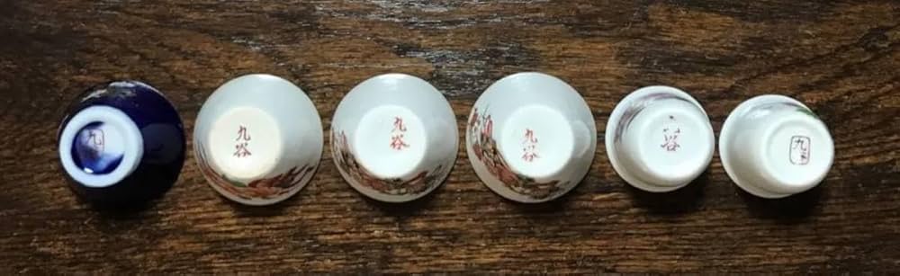 Amazon.co.jp: 美品☆野鳥 九谷焼 餌入れ 6個☆餌猪口 餌ちょこ