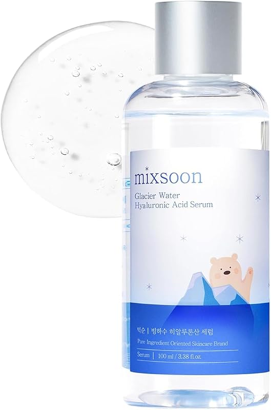 Agua Glaciar Ácido Hialurónico Serum-Hidratación Profunda y Refrigeración para el Rostro, Textura Ligera Refrescante 100ml / 3.38 fl.oz. Cuidado de la piel de vidrio coreano