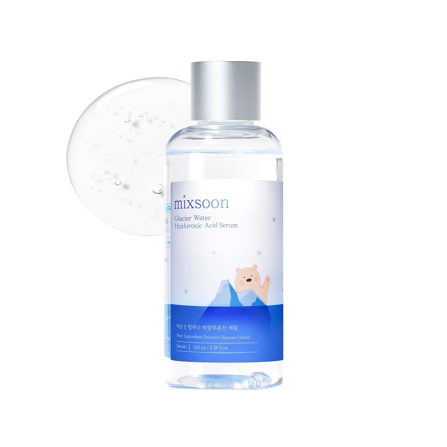 mixsoonGlacier Water Hyaluronic Acid Serum, Deep Hydration & Moisture Boost for Plump Skin, Restores Skin’s Moisture Balance, Vegan & Cruelty-Free, All Skin Types, Korean Skincare (100ml)