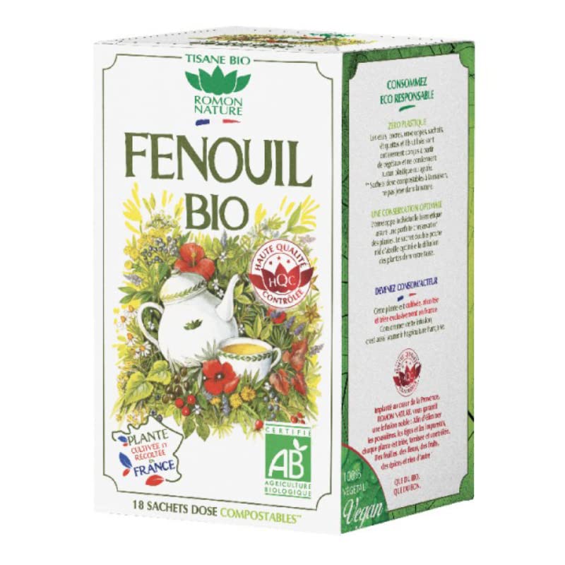 Romon Nature – Té de hierbas de hinojo orgánico – Digestión – 18 sobres
