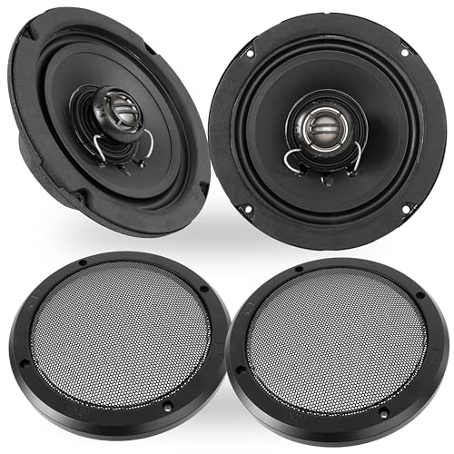 NVX® XFHD6R Premium 6.5” Motorcycle Speakers, 600W Peak (300W RMS), 2-Ohm Rear Tour-Pak Coaxials with 1' Titanium Tweeters, Waterproof, Plug-and-Play Upgrade for Harley-Davidson Touring 2014 Up (Pair)