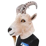 Goat Latex Animal Mask Farmyard Antelope Mask Halloween Costume Headwear Party Disguise