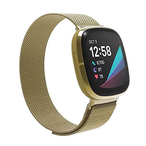 Dado Milanese Band Compatible with Fitbit Versa 3, Sense 3 watch, Quick release stainless Steel Replacement band