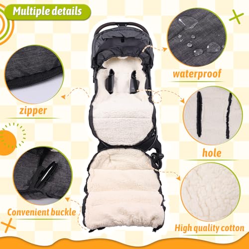 Image of Waterproof &Thicken Universal Stroller Cover Winter,Stroller Footmuff Bunting Bag for Warm Strollers Muff,Stroller Accessories for Baby Sleeping Bag Winter Stroller Blanket