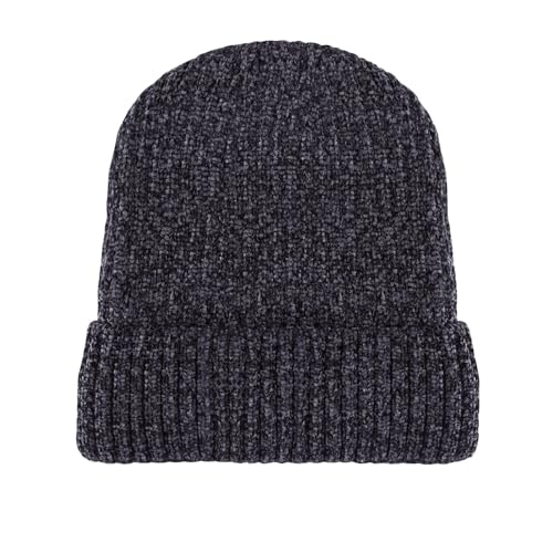 Bonnet d'hiver doublé de fourrure tricoté à revers pour homme et femme