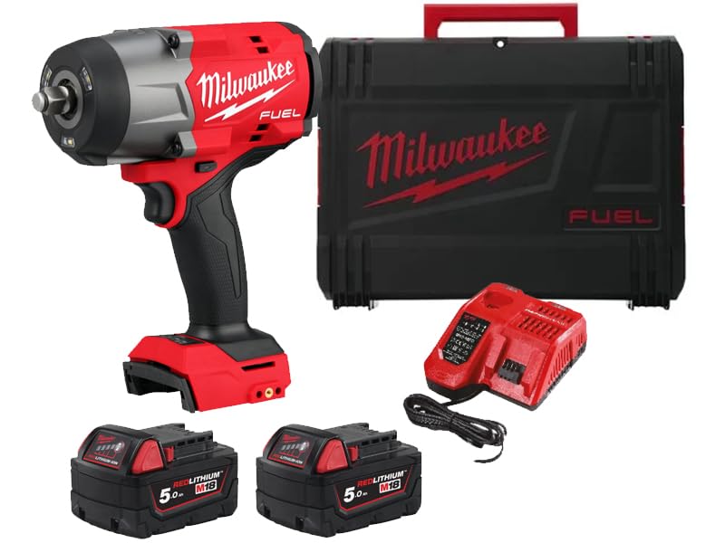 Impact wrench M18 FUEL WITHOUT BRUSHES ONE KEY, 1/2" with ring 1356Nm, Red Lithium 5,0Ah with Dynacase