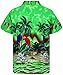 V.H.O. Funky Hawaiian Shirt, Shortsleeve, Parrot, Green, L