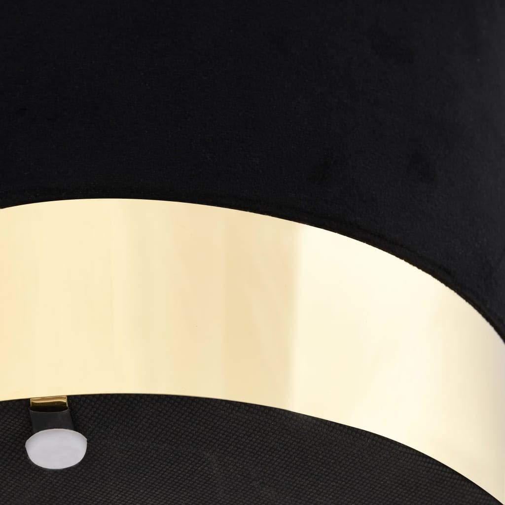 Festnight Hocker Schwarz und Golden Samt Fassform Polsterhocker Sitzhocker Schemel Samthocker Pouf Sitzpouf Velour Fußhocker Rund Blau Golden Samt 26,5x38cm Metall