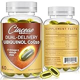 Ubiquinol CoQ10 600 MG Softgels with Omega-3 & Shilajit & PQQ, Advanced Dual-Delivery Coenzyme-Q10, Active CoQ10 Ubiquinol Supplement for Fertility, Antioxidant, Heart, Brain & Energy, 120 Servings
