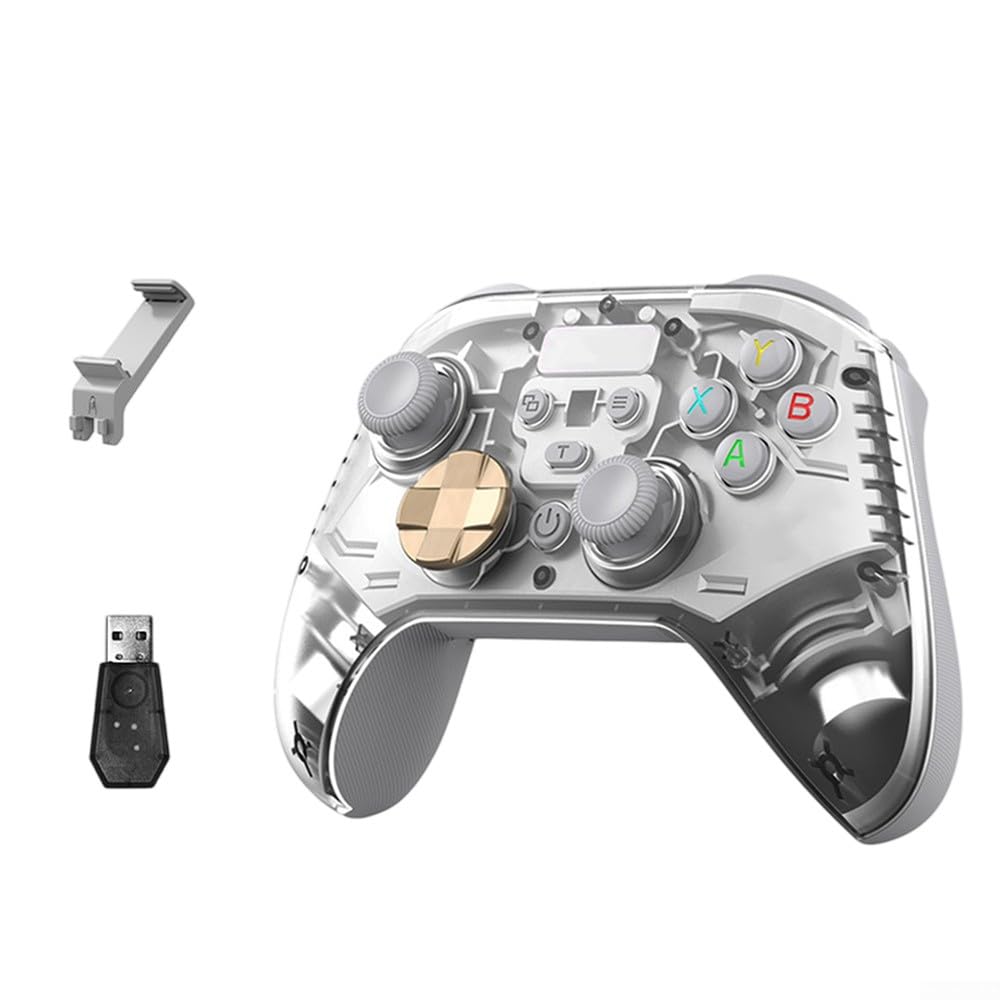 Controller di gioco wireless con joystick effetto Hall per interruttore, PC e telefono (bianco)