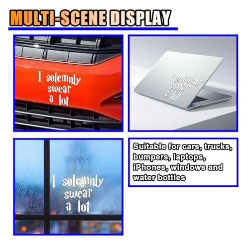 Image of BDZMC I Solemnly Swear A Lot Sticker Decal, Funny Bumper Sticker, Waterproof Vinyl Decal, Automotive Exterior Decoration Sticker Decal for Cars, Trucks, Bumpers, Laptops, Windows, Wall