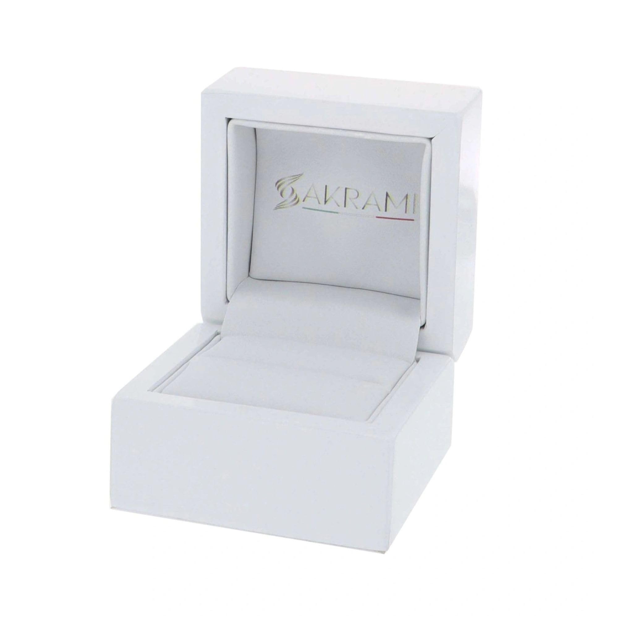 Sakrami Anillo de mujer de oro amarillo o blanco de 14 quilates con esmeralda natural de 0,15 ct y diamantes, anillo elegante con grabado para compromiso, San Valentín, aniversario (blanco, 22)