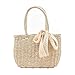 Codzienne koronkowe rattanowe damskie torebki tkane wikliny damskie torby na rękę lato plaża słomkowy kosz torba duża torba podróżna torebki typu bucket 23 * 11 * 19 cm-1