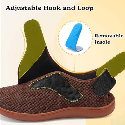 Spesoul Wide Diabetic Shoes for Men Adjustable Mens Slip On Orthopedic Walking Shoes Recovery Sandals for Swollen Edema Feet4
