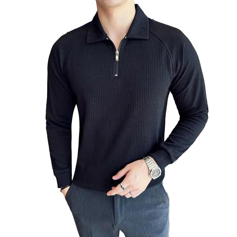 Image of madfrog Men Solid Polo T-Shirt | Soft Polyester Fabric | Regular Fit | Collared Neck | Sports & Casual Wear (in, Alpha, M, Regular, Black Colour)