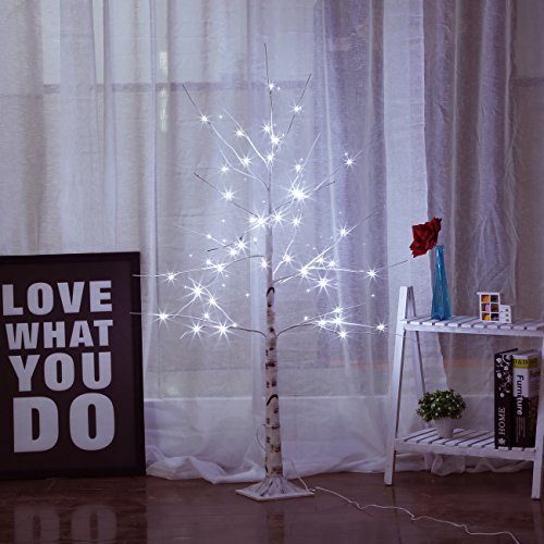 image for Bolylight Birch Tree 4ft 48L LED Lighted Brich Tree for Christmas Deco