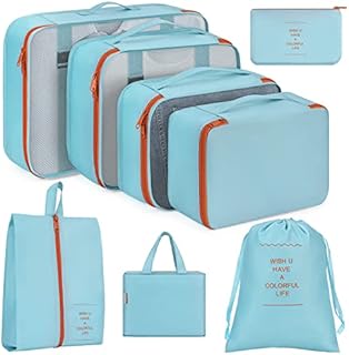 Homsorout Packing Cubes for Travel, 8 Pcs Travel Cubes Suitcase Organiser Bags Travel Organiser Packing Bags for Shoes Clothes Storage Bags