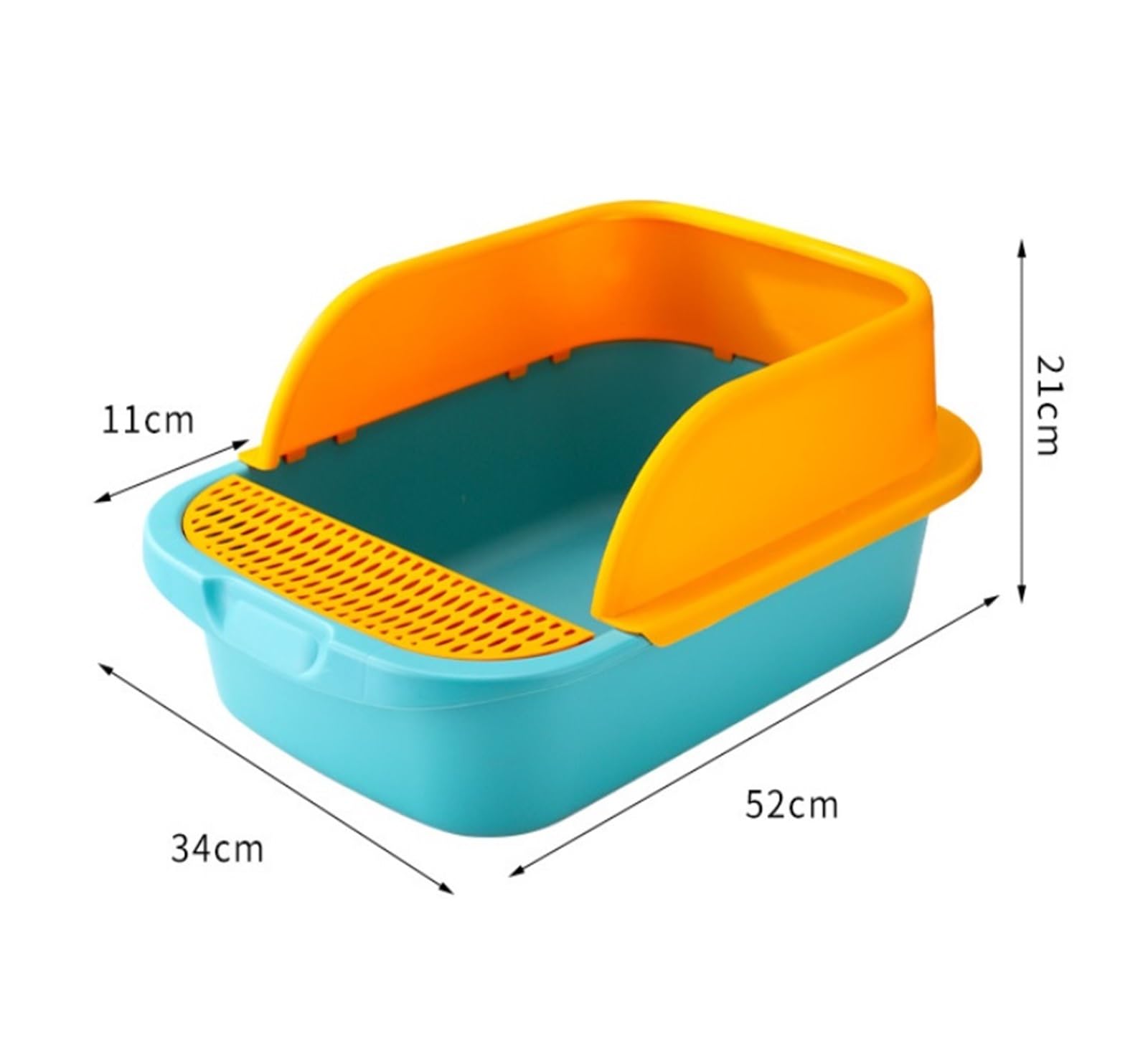 Caja de Arena for Gatos Abierta con Bandeja de Arena for Gatos extraíble con Lado Alto semicerrado, antisalpicaduras, fácil de Limpiar(Groen,L)