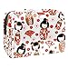 Bolsas de Aseo Muñecas japonesas Impermeable Neceser Avion Unisexo Neceseres de Viaje Bolsa de Cosmético Neceser PVC Impermeable Organizador de Viaje Durable 18.5x7.5x13cm