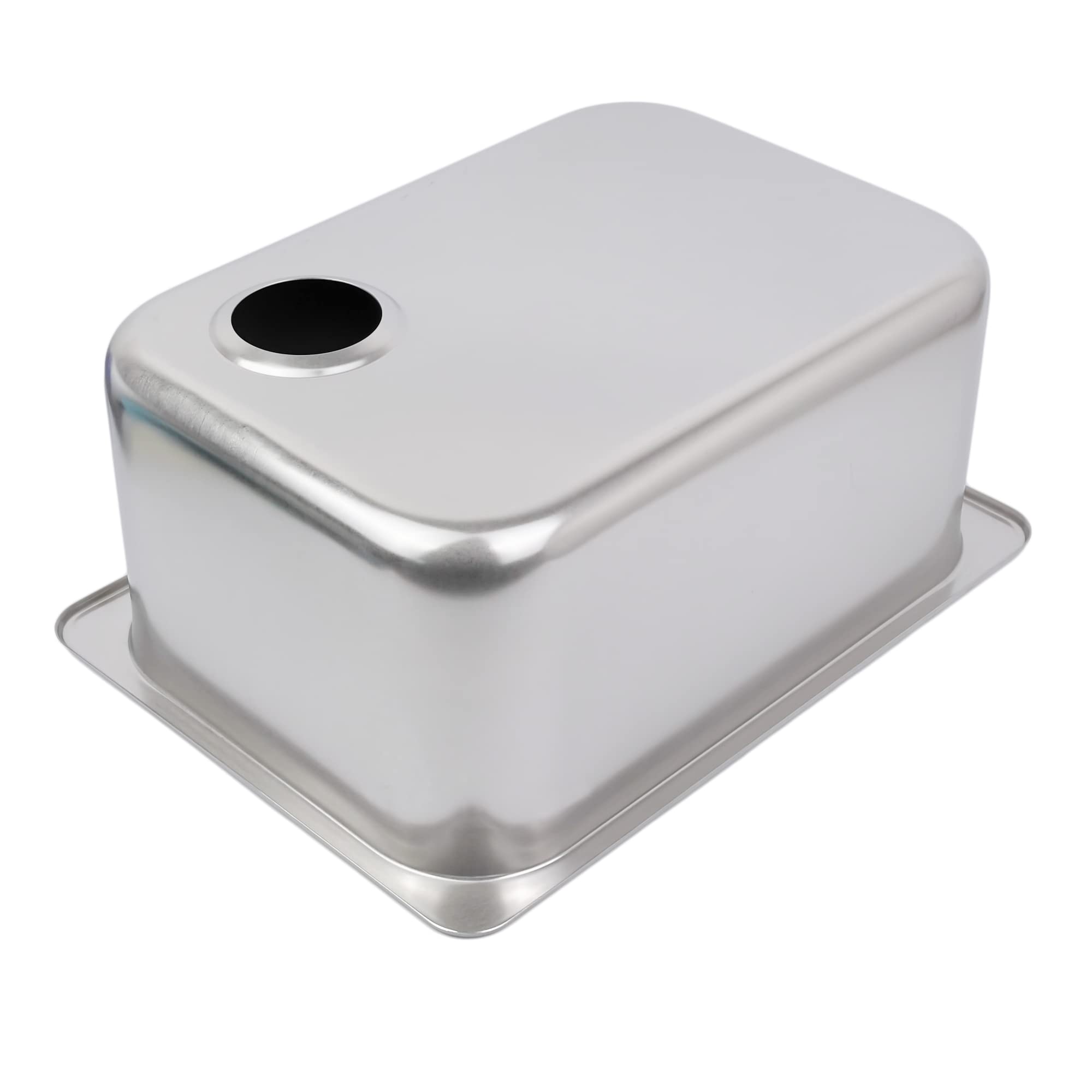 GATE14® Rechteckige Einbauspüle aus hochglanzpoliertem Edelstahl 1 Becken 10,8 l