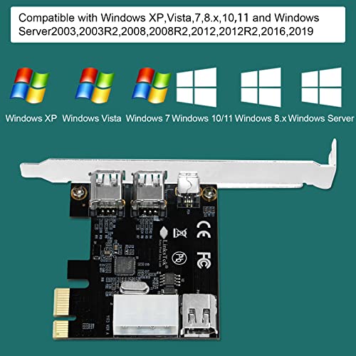 LinksTek 4-Ports PCIE Firewire 400 Card for Desktop PCs-IEEE 1394A Interface-3X 6Pin and 1X 4Pin 1394A Ports-with 4Pin-6Pin 1394A Cables and Low-Profile Bracket (PCIE-1394A)