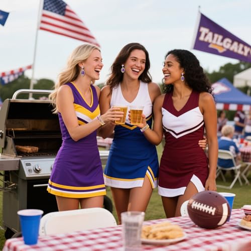 YAHPERN Game Day Bracelets for Women Beaded Football Bracelets Stackable Ball Bead Heishi Stretch Bracelets Game Day Outfits Accessories Sport Team Spirit Bracelets Football Jewelry Party Gifts4