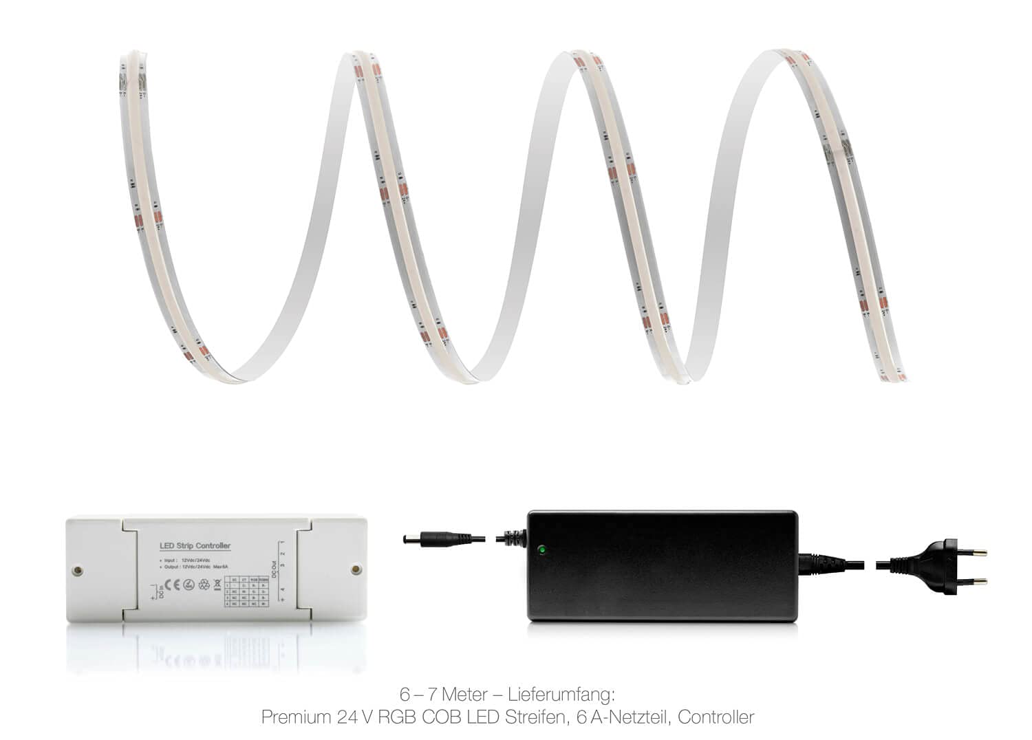LED Universum Tira LED COB Smart Home Set RGB con controlador Zigbee & fuente de alimentación, filamento premium, 24 V, IP20, multicolor (5 metros)