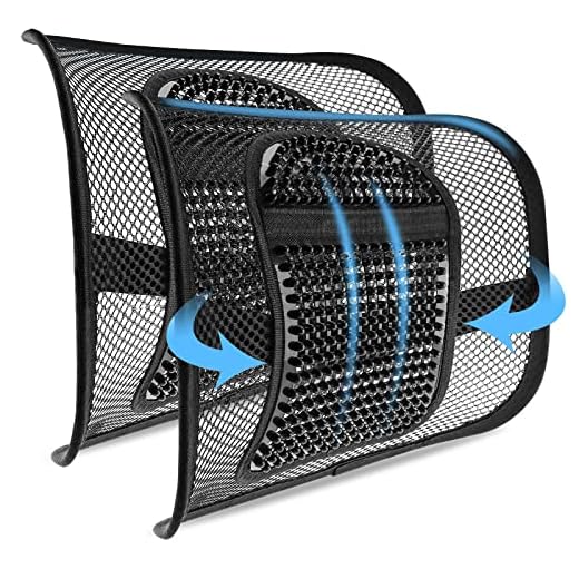 RenFox Cojín Lumbar de Malla Cojín de Soporte Lumbar Respaldo Lumbar Ergonomico Almohada de Lumbar para Silla Oficina Coche Corrije la Postura Alivia el Dolor Lumbar (Negro, 2 Piezas)