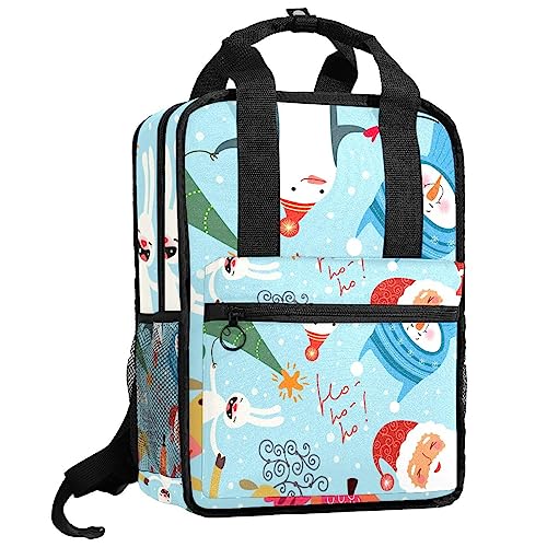 Sac à dos drôle de Noël Père Noël pour garçons et filles 35,5x26 cm