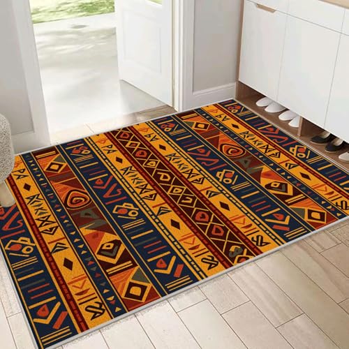 Tapis rayures africaines géométriques style ethnique rétro haut de gamme