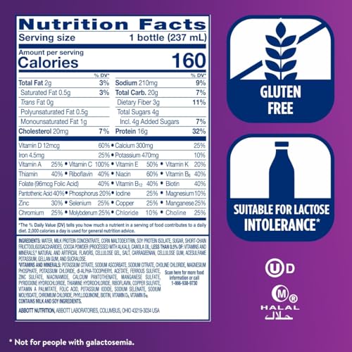 Ensure High Protein Bottled Milk Chocolate Nutrition Shake with Fiber, Ready to Drink, 16g Protein and 27 Vitamins and Minerals, 8 fl oz, 24 Pack - image 6