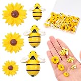 COMPLETE SET:This set includes 35 resin craft bees charms and 45 resin daisy flower charms, with different sizes: Bees (14mm x 20pcs, 19mm × 10pcs, 25mm × 5pcs) and Daisies (13mm × 20pcs, 18mm × 15pcs, 22mm × 10pcs). Nice for a variety of DIY project...