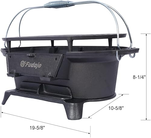 Miniatura 2 de Parrilla Hibachi de hierro fundido  Barbacoa de carbón portátil para cocinar al aire libre, sartén de mesa duradera, cocina compacta de carbón para