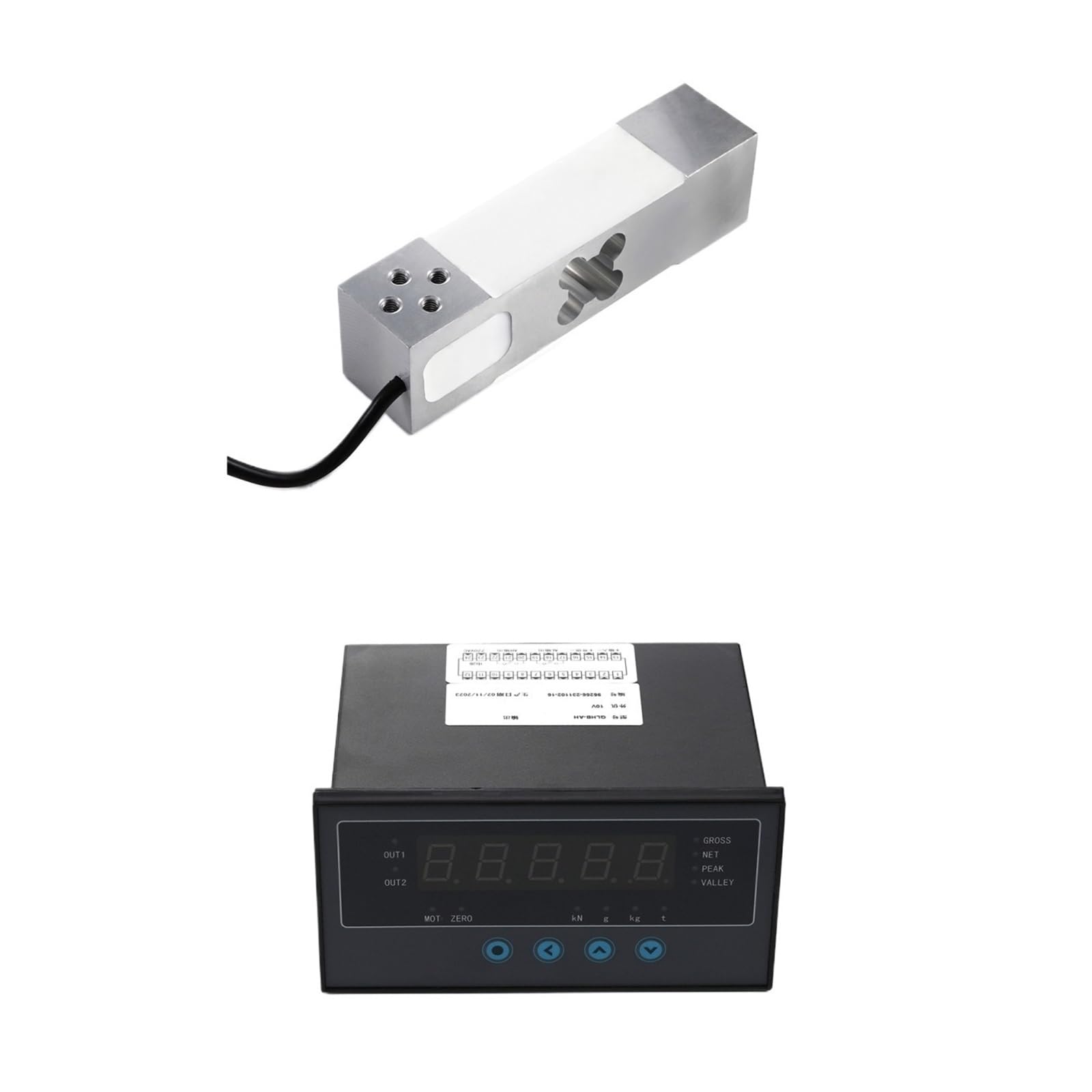JFQOWCMP Load Cell Sensor with Indicator Display Tesnion and Compression Force Weigt Pressure Sensor 100KG 200KG 350KG(350KG and Indicator)