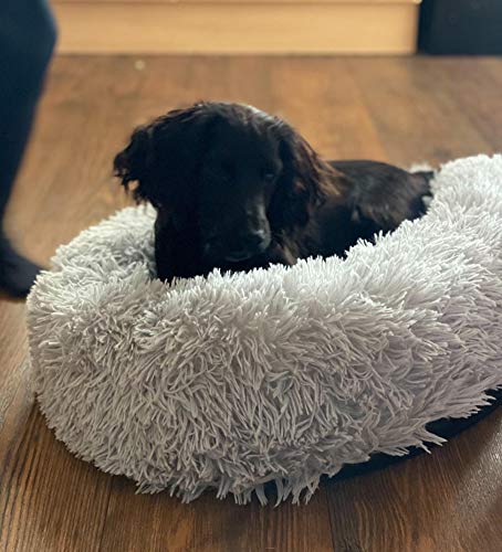 Coussin pour chat et chien donut gris clair 40cm canapé niche doux - 7