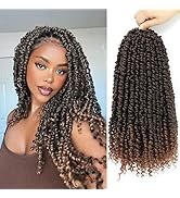 14inch Passion Twist Crochet Hair Pre-looped Passion Twist Hair Water wave Crochet Braids For Bla...