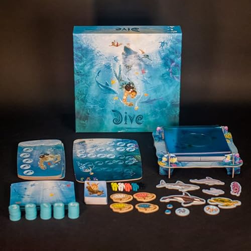 Galápagos, Dive, Jogo de Tabuleiro para Amigos, 1 a 4 jogadores, 20 – 30 min, Muticolor